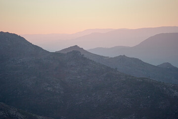 Fototapeta na wymiar Mountain layers at sunset
