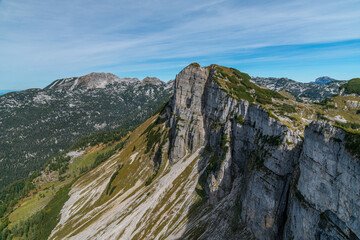 Fototapeta na wymiar Breathtaking Alpine landscape on Loser Mountain, Ausseerland, Austria
