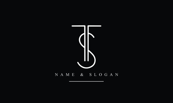 ST, TS, S, T abstract letters logo monogram