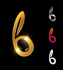 Golden Olive Monogram Letter B Logo