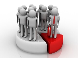 3d rendering business leadership concept 