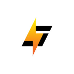 Letter S and Thunderbolt Logo. Flash Icon Thunder Bolt Letter S Electricity Logo. Flat Vector Logo Design Template Element