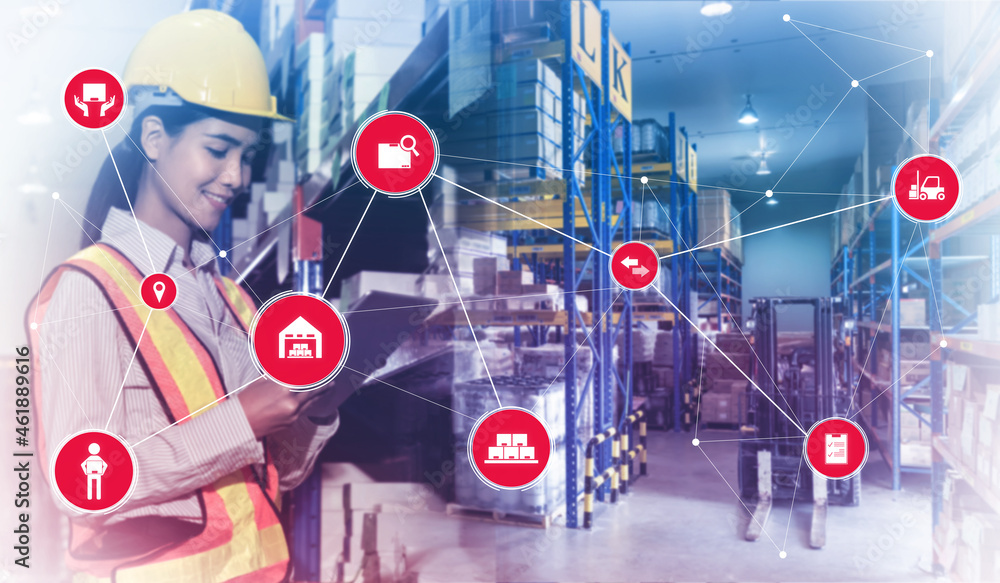 Aufkleber smart warehouse management system with innovative internet of things technology to identify package 