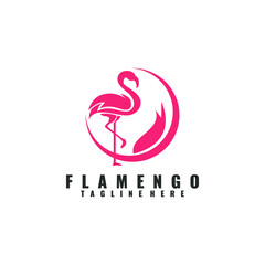 Flamingo logo template vector. Animal logo concept vector