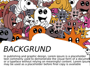 Abstract Doodle Banner Template with Dummy Text for Web Design, Landing page, and Print Material.