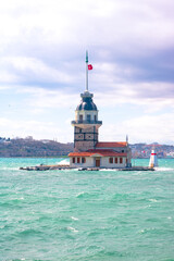 Fototapeta na wymiar Maiden's Tower in Istanbul at daytime