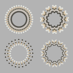 Set of different circle designs made with geometry. Circle of different shapes for design creative