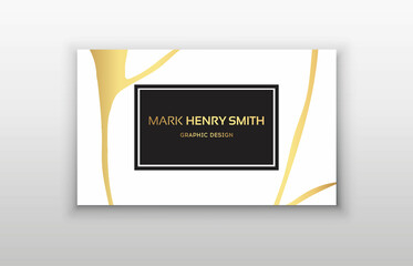 Gold business card kintsugi design. Modern business card template design.