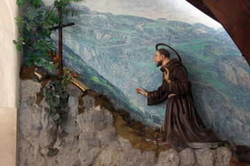 Saint Francis of Assisi, church of Saint Anthony of Padua in Bjelovar, Croatia - obrazy, fototapety, plakaty