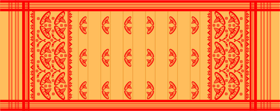 muga gamosa or gamusa from assam.gamosa textile pattern. gamosa or gamusa is an article of significance for the indigenous people of Assam, India. It is generally a white rectangular piece of cloth .