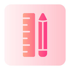 ruler and pencil gradient icon