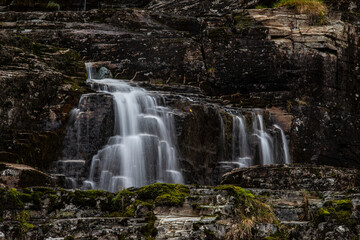 Fototapeta premium Norway, Gudvangen waterfall, laerdal fjord