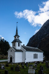Fototapeta na wymiar Bakka church in Undredal Gudvangen, Norway