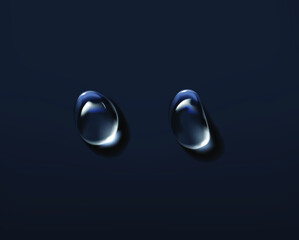 Realistic transparent Water drops composition.