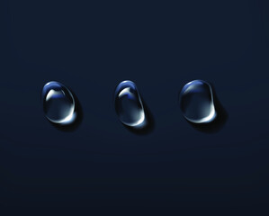 Realistic transparent Water drops composition.