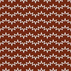 Brown seamless pattern with white zig zag lines