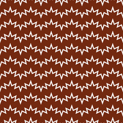 Brown seamless pattern with white zig zag lines