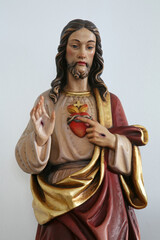 Sacred Heart of Jesus, statue in the church of Assumption of the Virgin Mary in Brodsko Vinogorje, Croatia