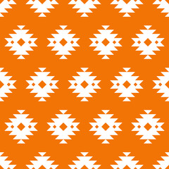 Orange and white kilim seamless pattern.