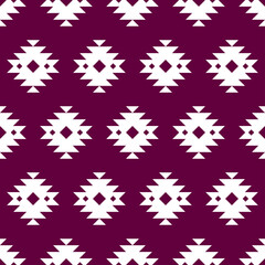 Purple and white kilim seamless pattern.