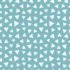 Blue seamless pattern with white triangles.
