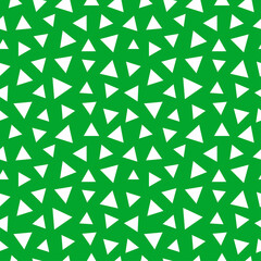 Modèle sans couture vert avec des triangles blancs.