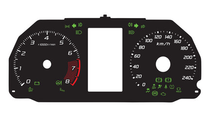 Car dashboard modern automobile control panel in EPS10