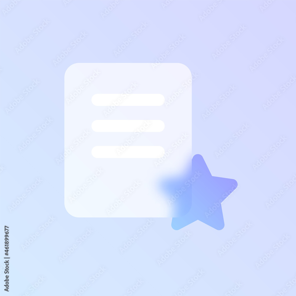 Poster wish list morphism trendy style icon. wish list color vector icon with blur, transparent glass and p