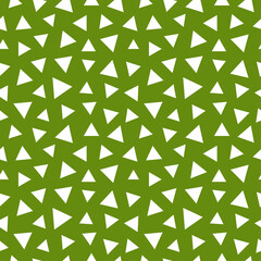 Modèle sans couture vert avec des triangles blancs.