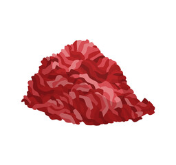 Meat product or raw meat. Illustration for concept product of farmers market or shop. Stuffing or minced. Cartoon product icon