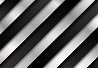 Abstract elegant black and silver gradient color diagonal stripes pattern background texture