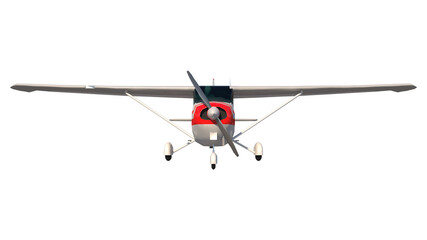 Light aircraft 2-Front view white background 3D Rendering Ilustracion 3D