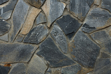 Background of grey and blue stone wall texture horizontal photo