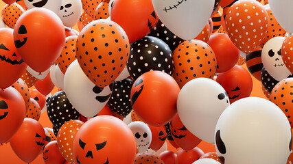 Colourful Party Balloons with fun Halloween designs.