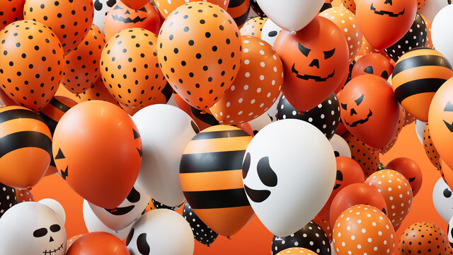 Halloween Celebration concept with colourful Balloons.