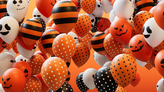Halloween Celebration concept with colourful Balloons.