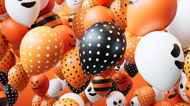 Halloween Celebration concept with colourful Balloons.