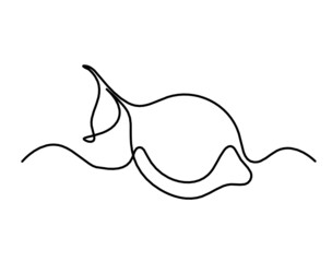 Obraz premium Drawing line lemon on the white background. Vector