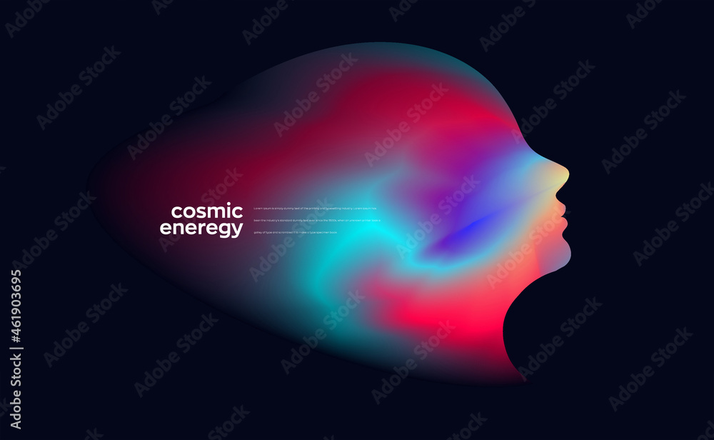 Wall mural conceptual cosmos face concept background element. vector illustration in concept of technology, com