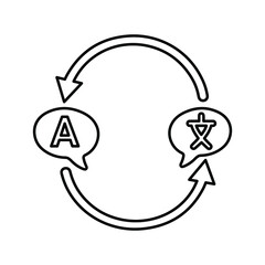 Courses, translation, language outline icon. Line art design.