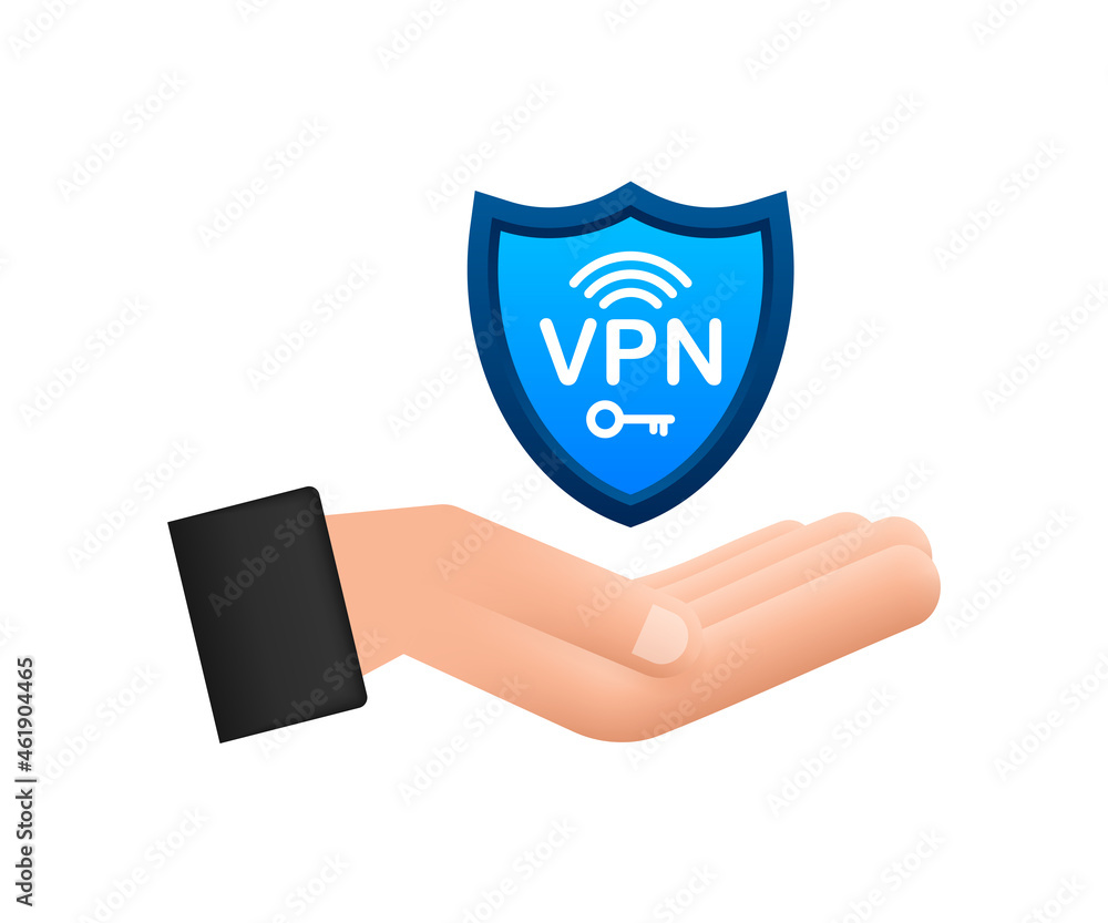 Aufkleber secure vpn connection concept with hands. hnads holding vpn sign. virtual private network connectivi