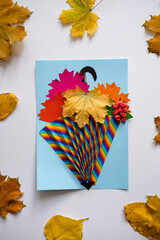 Autumn paper art crafts. Children's fall crafts and creativity. Creative Activities, Cut Paper Art,...