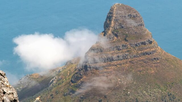 Timelapse view of Lion's Head and Signal Hill in Cape Town, South Africa.