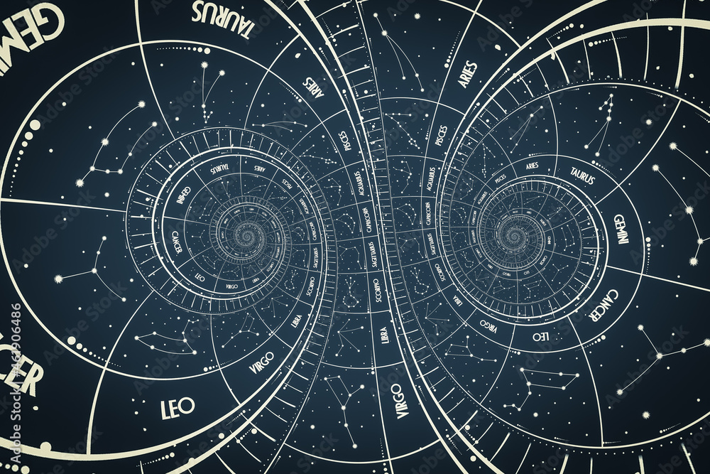 Aufkleber Droste effect background. Abstract design for concepts related to astrology and fantasy.