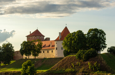 Fototapeta na wymiar Bauska's castle in the mountain