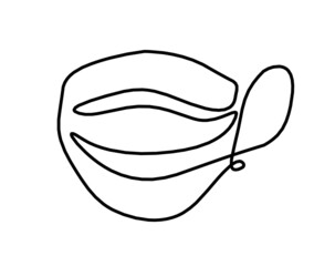 Abstract mask as line drawing on white background. Vector