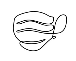 Abstract mask as line drawing on white background. Vector