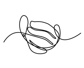 Abstract mask as line drawing on white background. Vector