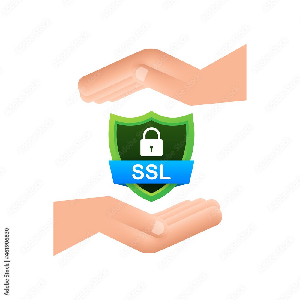 Aufkleber secure connection icon vector illustration isolated on white background, flat style secured ssl shie