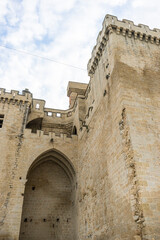 Tourism, Medieval castle of the City of Olite in Navarra, Spain. Wall, battlements and fortress